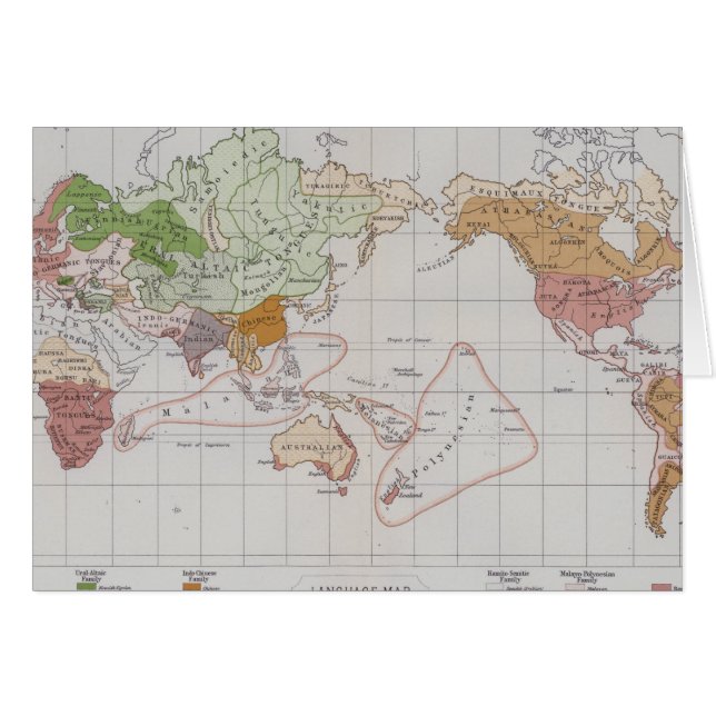 世界の言語を示す地図 (正面横)
