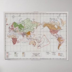世界の言語を示す地図 ポスター