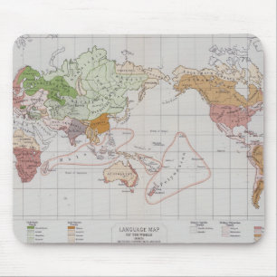 世界の言語を示す地図 マウスパッド