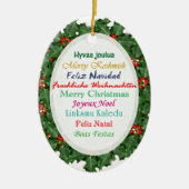 世界の言語 メリークリスマス テキスト オーナメント (正面)