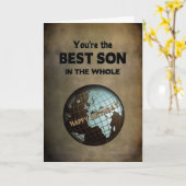 世界の誕生日の最も最高のな息子 カード (黄色い花)