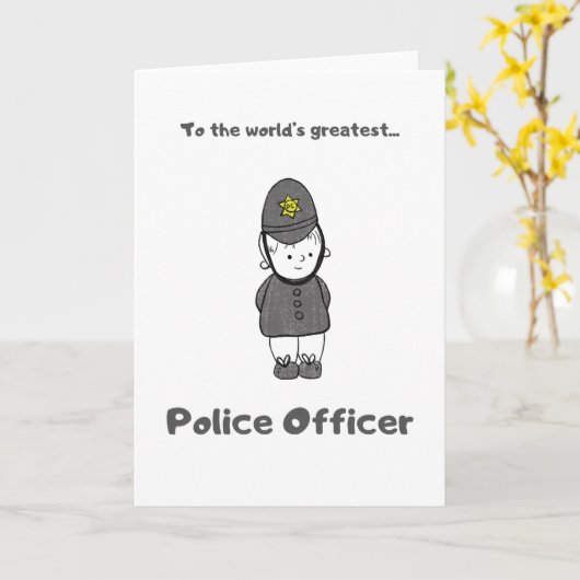 世界の警もっとも偉大察官 – 挨拶状 カード (黄色い花)