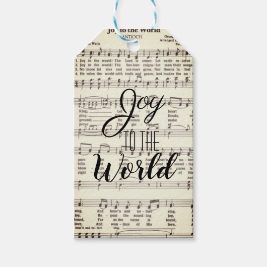 世界の贈り物ラベルへの喜び ギフトタグ (正面)