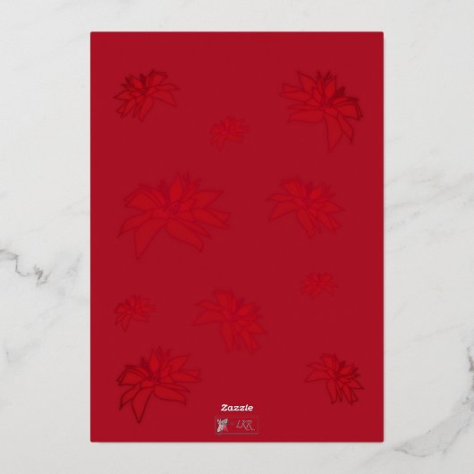 世界の赤い箔クリスマスカードへの喜び 箔招待状 (裏面)