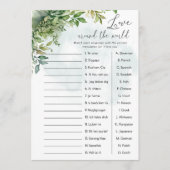 世界の赤ちゃんシャワーゲームの周りの'私はあなたを愛している 招待状 (正面)