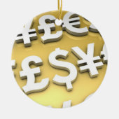 世界の通貨の金ゴールドの国際金融の富 セラミックオーナメント (正面)