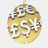 世界の通貨の金ゴールドの国際金融の富 セラミックオーナメント (左)