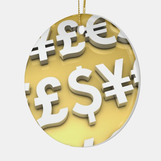 世界の通貨の金ゴールドの国際金融の富 セラミックオーナメント (左)