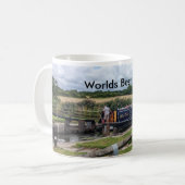 世界の運河の狭いところのボートが付いている最も最高のなパパのマグ コーヒーマグカップ (正面左)