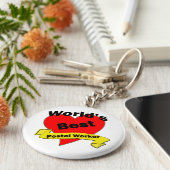 世界の郵便労最高の働者 キーホルダー (側面)