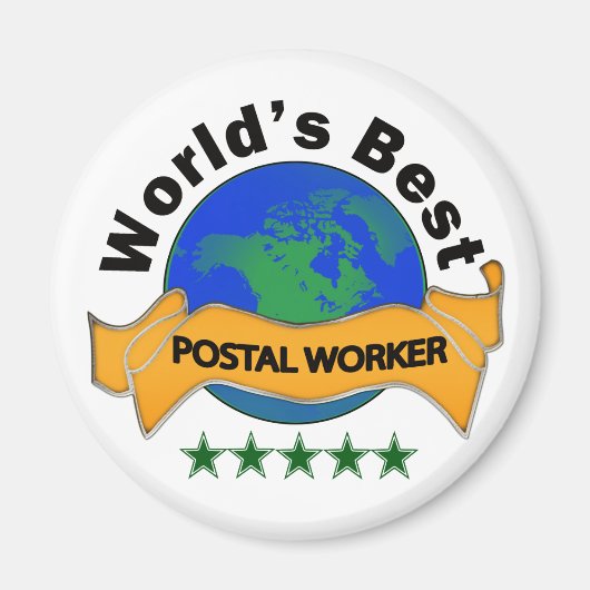 世界の郵便労最高の働者 マグネット (正面)