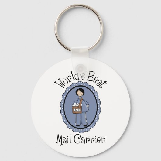 世界の郵便最高の会社女性の贈り物とティー キーホルダー (正面)