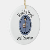 世界の郵便最高の会社女性の贈り物とティー セラミックオーナメント (右)