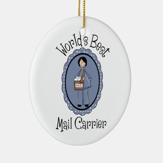 世界の郵便最高の会社女性の贈り物とティー セラミックオーナメント (右)