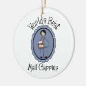 世界の郵便最高の会社女性の贈り物とティー セラミックオーナメント (左)