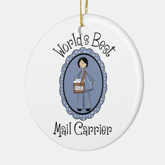 世界の郵便最高の会社女性の贈り物とティー セラミックオーナメント (左)