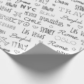 世界の都市の名前を旅行wanderlust クール ラッピングペーパー (角)