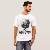 世界の重み – 木炭の描写 Tシャツ (正面フル)