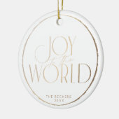 世界の金ゴールドフレームフェイクへの喜びクリスマス/休日 セラミックオーナメント (左)