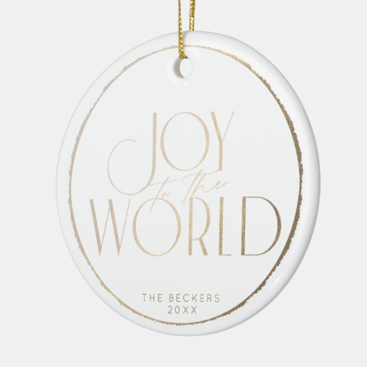 世界の金ゴールドフレームフェイクへの喜びクリスマス/休日 セラミックオーナメント (左)