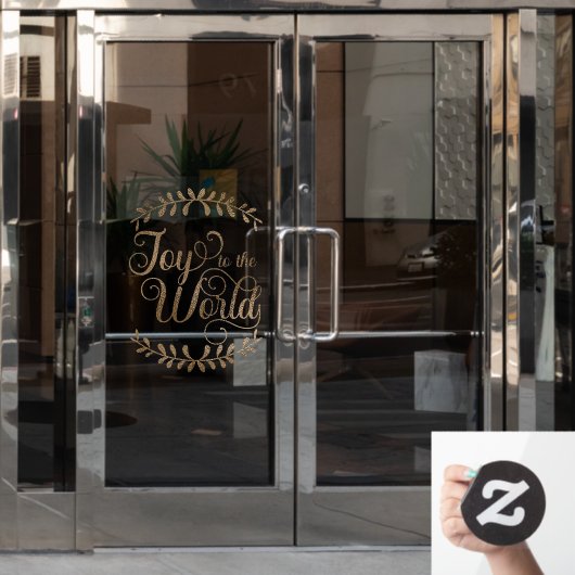 世界の金ゴールドリーフ事業へのフェイククリスマスの喜び ウィンドウサイン (オフィスドア)