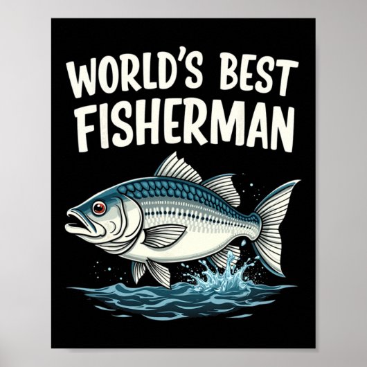 世界の釣り最高の人の魚釣り愛好家 ポスター (正面)