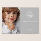 世界の銀ぱくのクリスマスの書道への喜び 箔カード (内部)