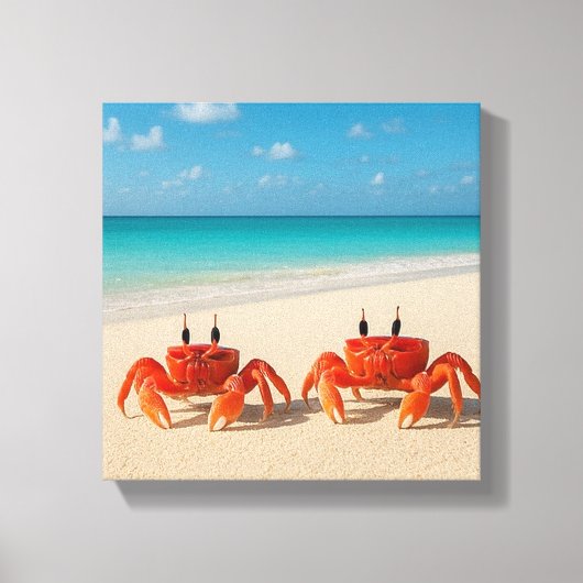 世界の間のカニ – しきい値に触れた キャンバスプリント (正面)