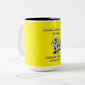 世界の難民の日。難民歓迎。 ツートーンマグカップ (正面左)