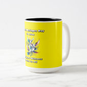 世界の難民の日。難民歓迎。 ツートーンマグカップ (正面右)