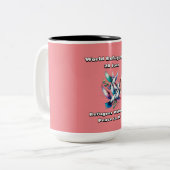 世界の難民の日。難民歓迎。 ツートーンマグカップ (正面左)