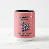 世界の難民の日。難民歓迎。 ツートーンマグカップ (中央)