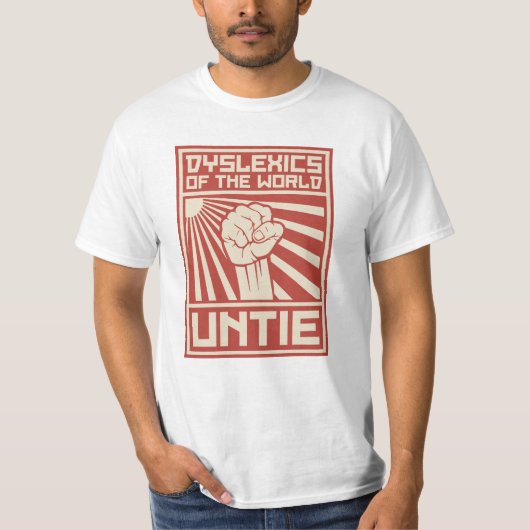 世界の難読症状者は解けます Tシャツ (正面)