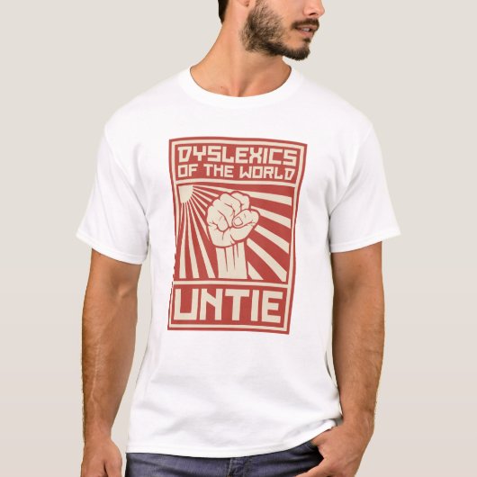 世界の難読症状者は解けます Tシャツ (正面)