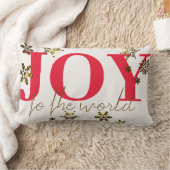 世界の雪片に赤い喜び ランバークッション (ブランケット)