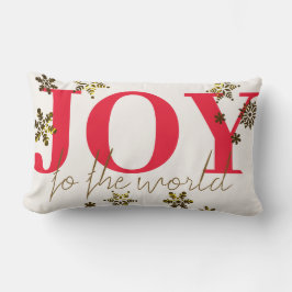 世界の雪片に赤い喜び ランバークッション