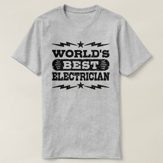 世界の電気工最高の師 Tシャツ (デザイン正面)