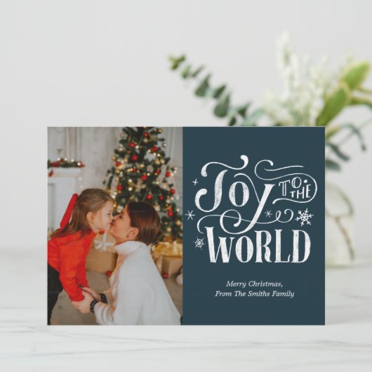 世界の青い書道の写真に楽しみモダン シーズンカード (スタンド正面)