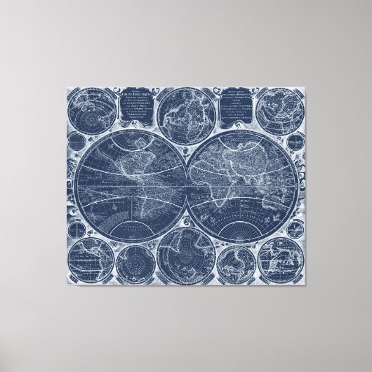 世界の青写真 キャンバスプリント (正面)