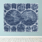 世界の青写真 キャンバスプリント (インサイチュ (ウッドフロア))