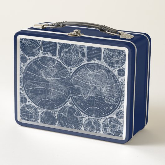 世界の青写真 メタルランチボックス (正面)