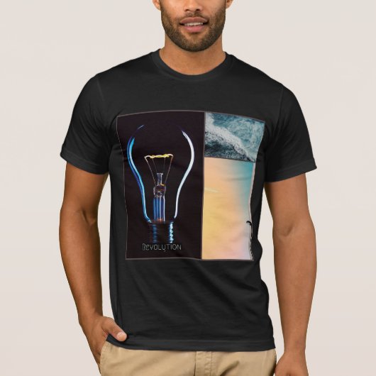 世界の革命的な光/ BLK Tシャツ (正面)