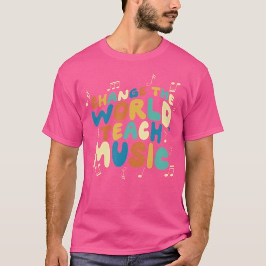 世界の音楽教え合唱団のジャズ先生ギを変更 Tシャツ (正面)