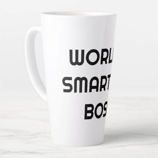 世界の頭が切れるボスおもしろい引用文ビッグラテマグカップ カフェラテマグ (左アングル)