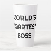 世界の頭が切れるボスおもしろい引用文ビッグラテマグカップ カフェラテマグ (正面)