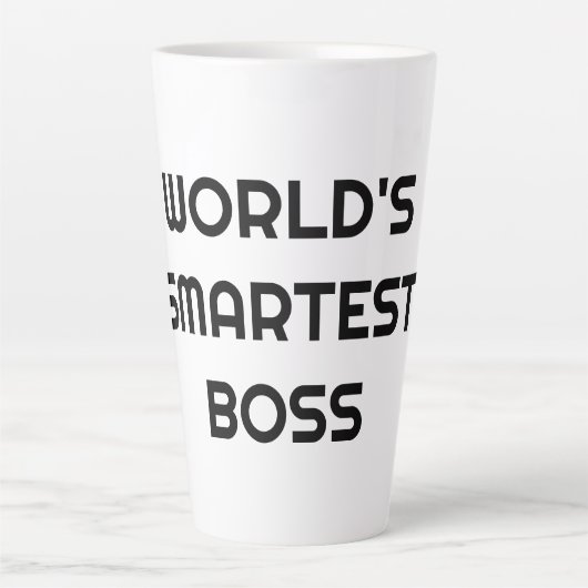 世界の頭が切れるボスおもしろい引用文ビッグラテマグカップ カフェラテマグ (正面)