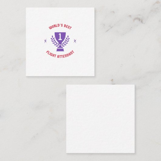 世界の飛行最高の付き添い人 スクエア名刺 (正面/裏面)