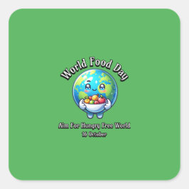 世界の食の日。空腹の自由の世界を目指す。 スクエアシール