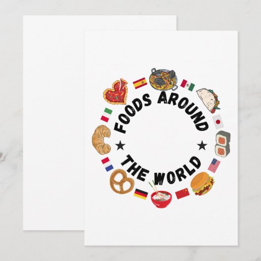 世界の食べ物 招待状 (正面/裏面)
