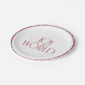 世界の飾り気のないサークルクリスマスへの喜び ペーパープレート (アングル)